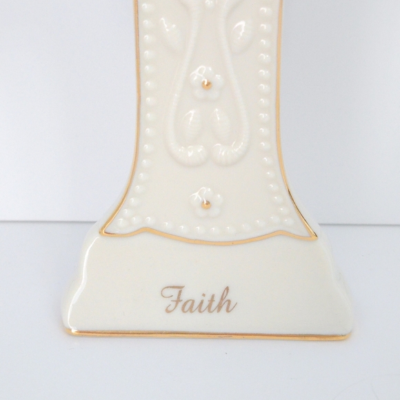 NWOT Lenox Ivory Gold Faith Christian Cross Sweet Inspirations Ceramic Figurine - Picture 3 of 6